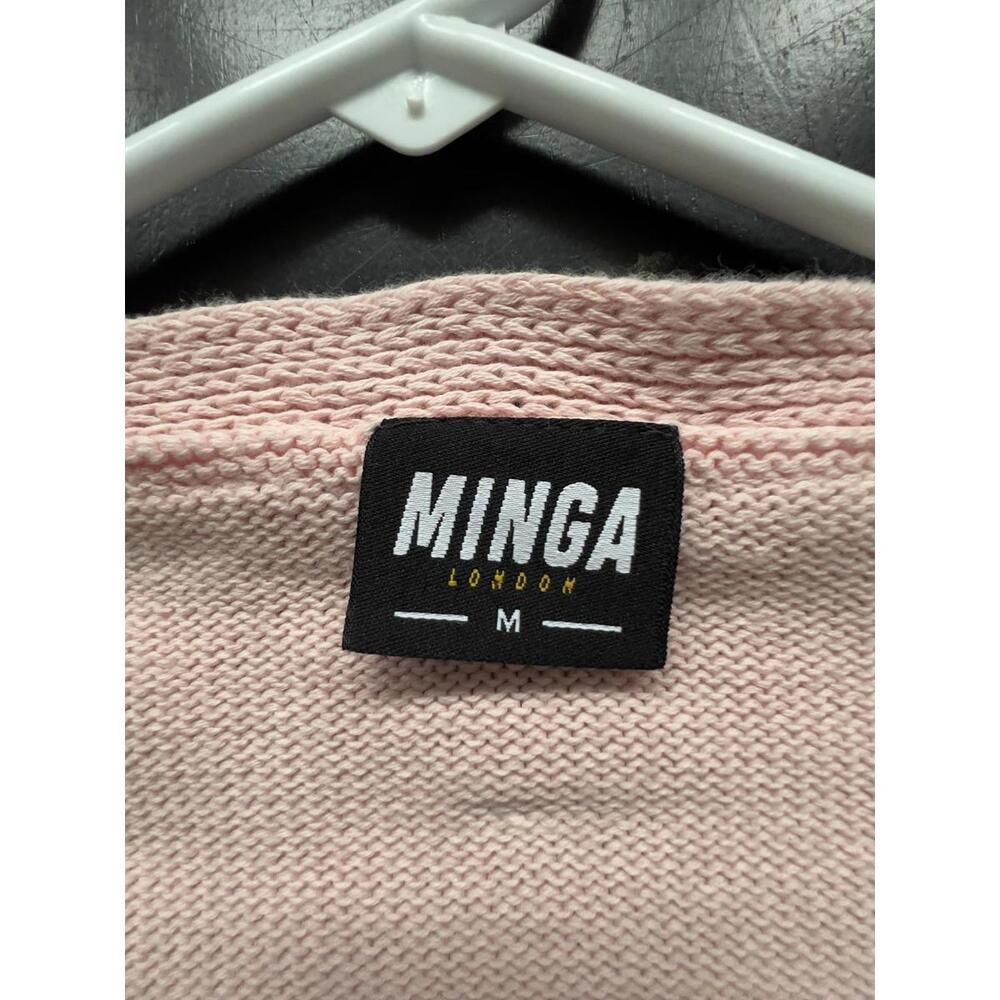 Minga London Cardigan Pink Cherry Embroidered Cropped Size M - Picture 2 of 7